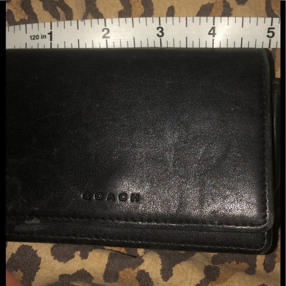 Coach black leather  snap wristlet with keychain super soft leather vintage - Picture 1 of 7